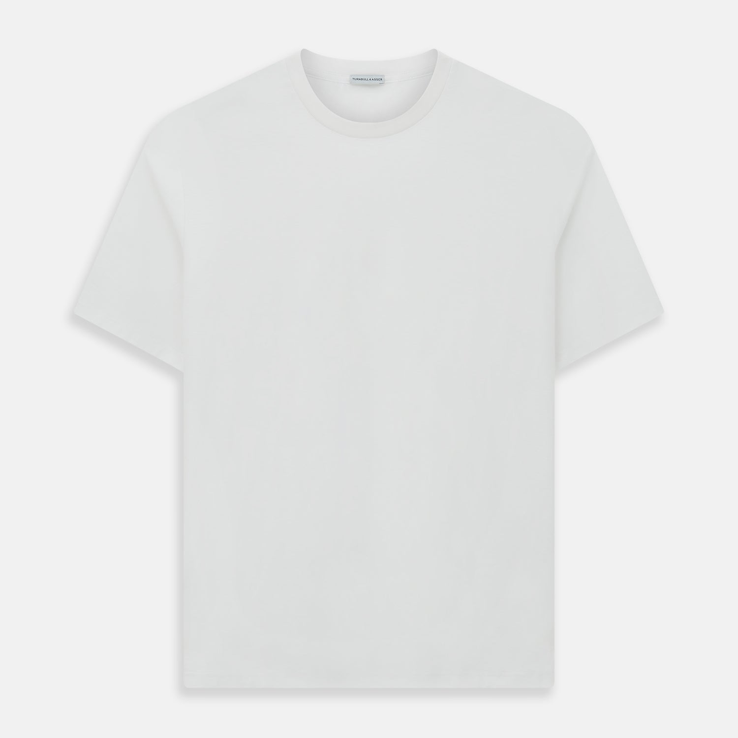 View 1 of product Turnbull & Asser’s White Short-Sleeve T-shirt, shown on a white background, features a classic crew neck and minimalist design without logos or patterns—ideal for versatile everyday wear.