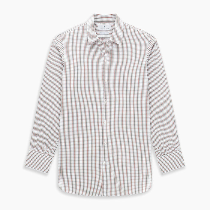 Red and midnight blue Tattersall Check Windsor Shirt Image 8