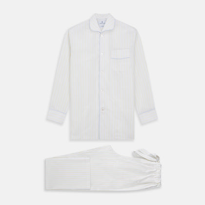 Yellow Multi Stripe Cotton Quin Pyjama Set