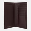 View 2 of product The Turnbull & Asser Burgundy B Cut Continental Wallet, with smooth, unadorned surfaces and visible edge stitching, is pictured closed in rich burgundy Italian leather against a white background.