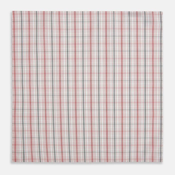 Red Multi Check Hand-Rolled Handkerchief Image 2