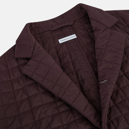 Fulham Burgundy Single-Breasted Quilted Blazer