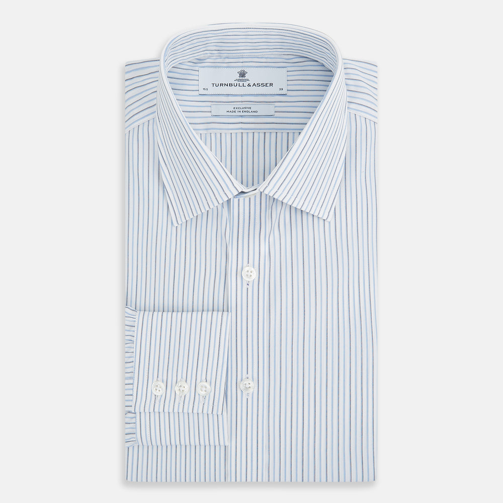 Navy and Blue Shadow Stripe Mayfair Shirt