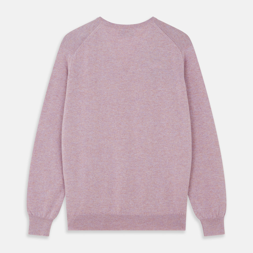 Lilac Heather Paden Cashmere V-Neck Jumper
