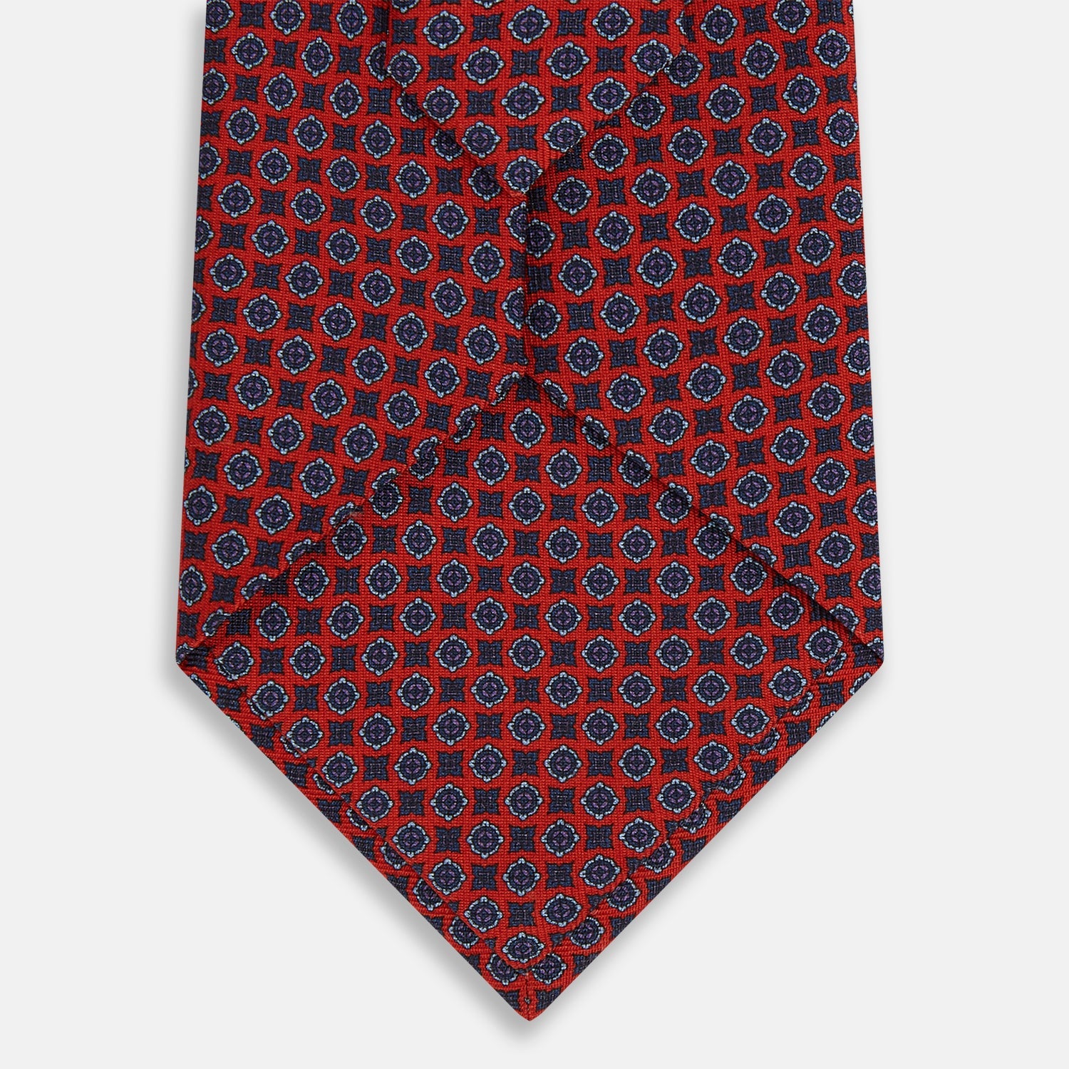 Image 3 of product Red and Blue Geometric Floral Silk Tie