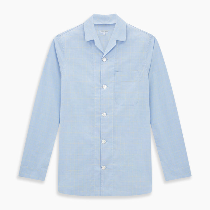 Blue Prince of Wales Check Pyjama Shirt Image 6
