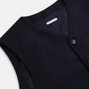 View 2 of product The Turnbull & Asser Navy Single-breasted Waistcoat is a sleeveless wool-cashmere piece with a small chest pocket and two side pockets, shown against a white background—an ideal addition to your winter wardrobe.