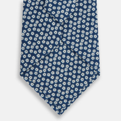 Azzurro Flower Patterned Silk Tie Image 2