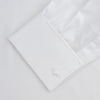 White Herringbone Sea Island Quality Cotton Shirt with T&A Collar and Double Cuffs