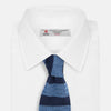 Navy and Blue Square tipped knitted tie