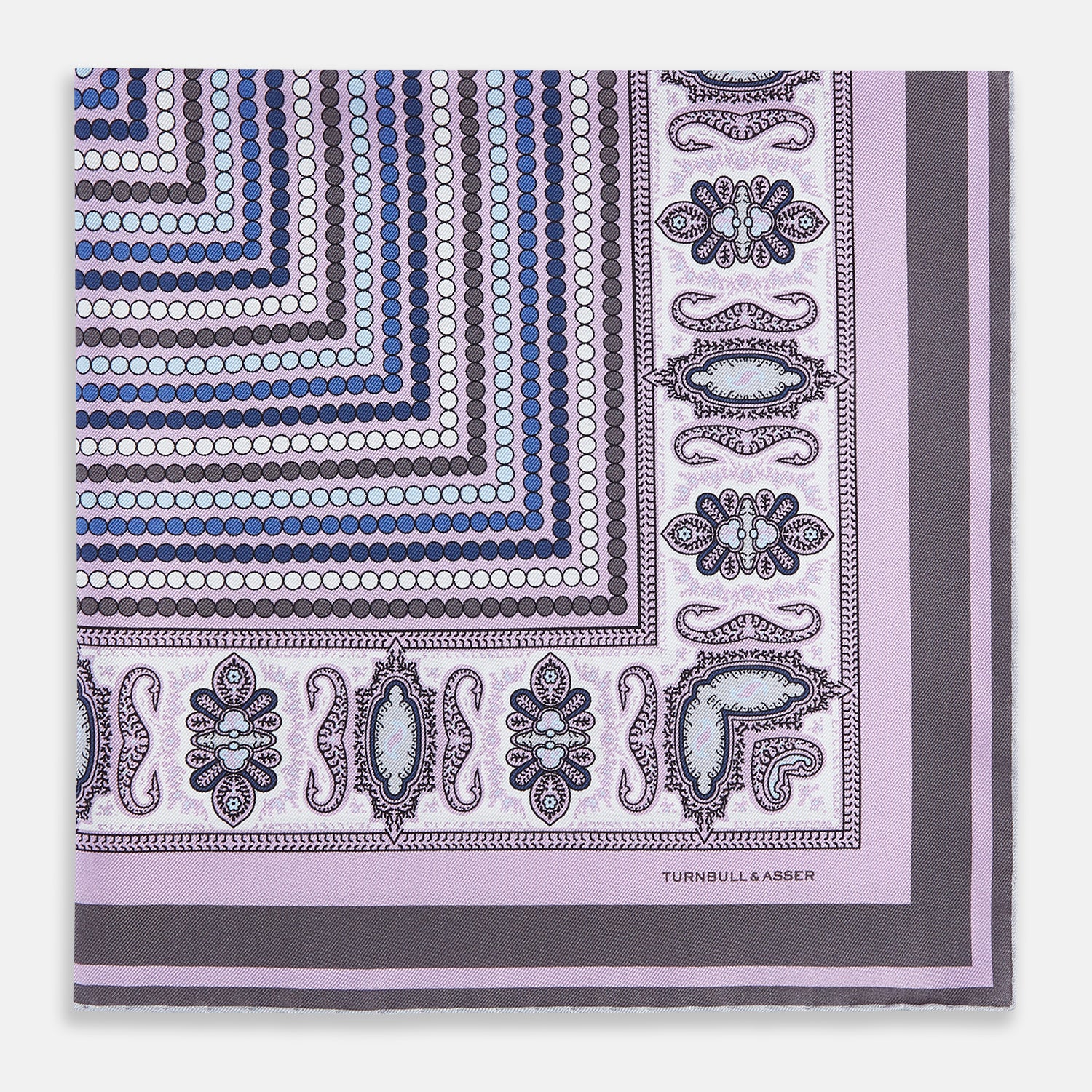 Image 8 of product Lilac Dots and Paisley Silk Pocket Square