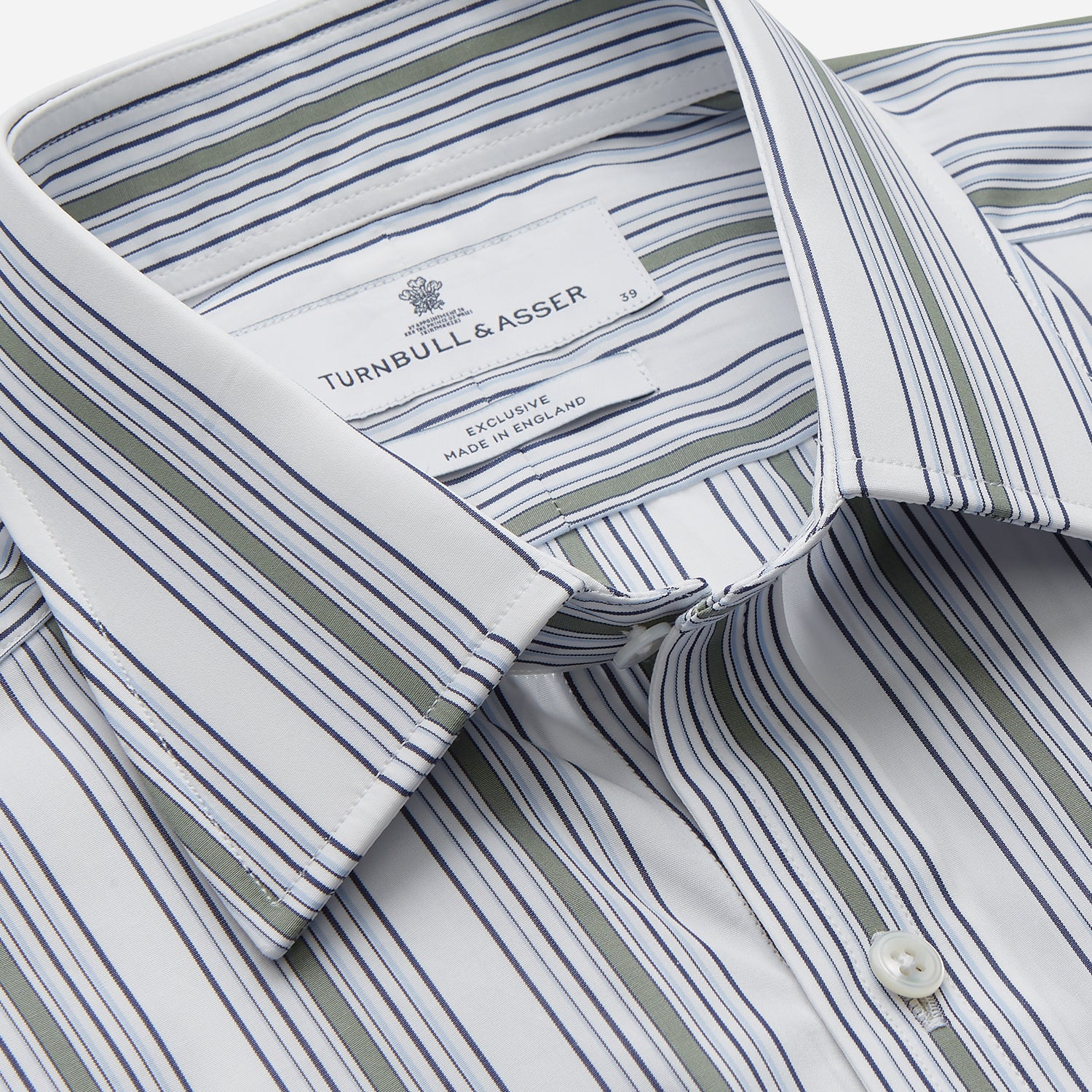 Image 2 of product Green Multi Stripe Regular Fit Shirt with T&A Collar & 3 Button Cuffs