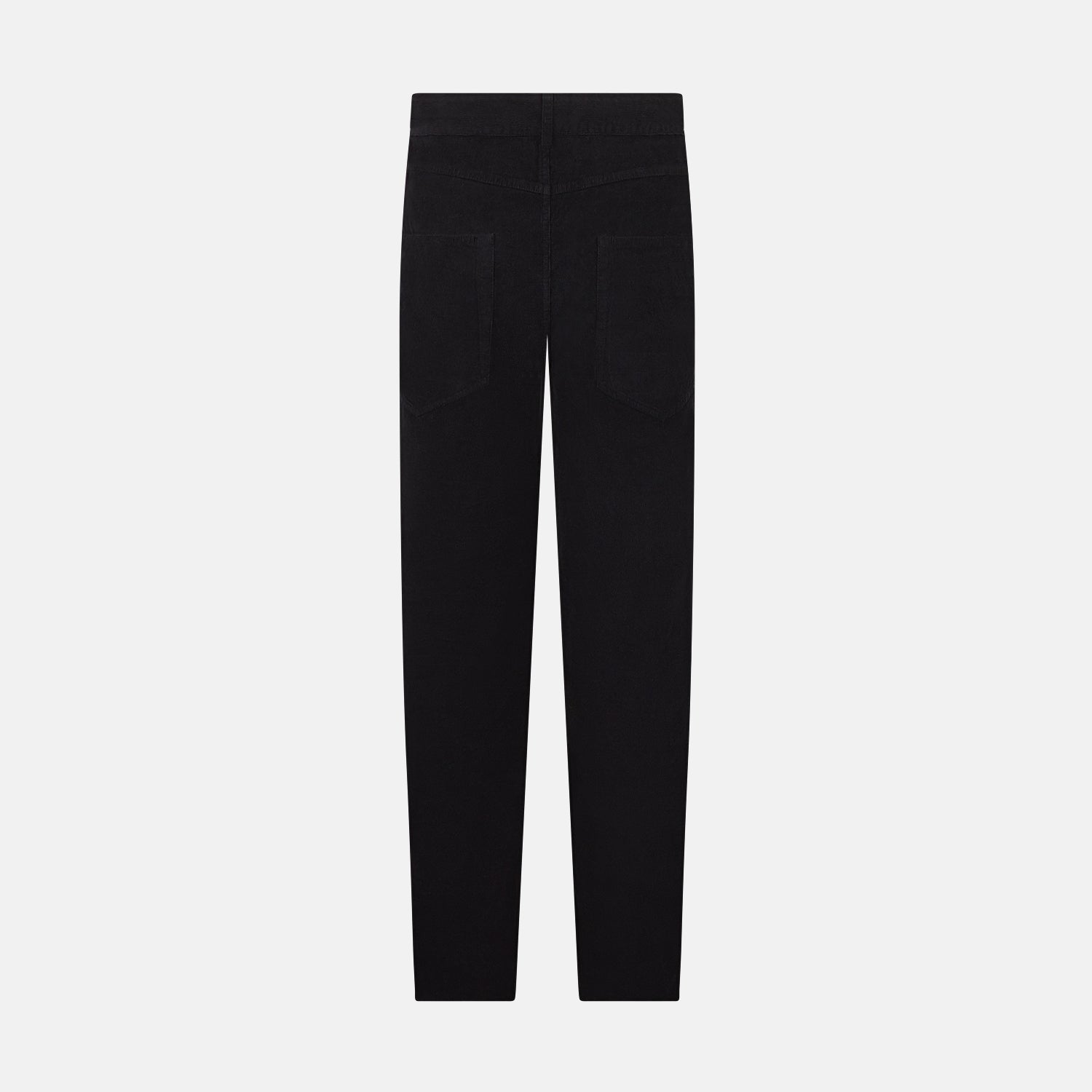 View 3 of product Turnbull & Asser's EXTREME LEG 5 POCKET JEANS NAVY CORD feature a classic 5-pocket design with button and zipper closure, straight-leg fit, and front pockets, shown on a plain white background.