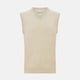 Cream Cashmere V-neck Vest