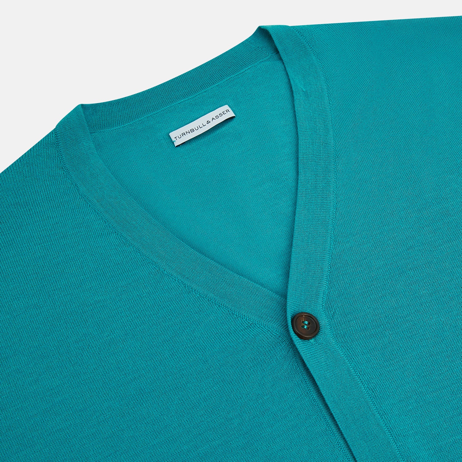 Turquoise Fine Merino V-Neck Cardigan