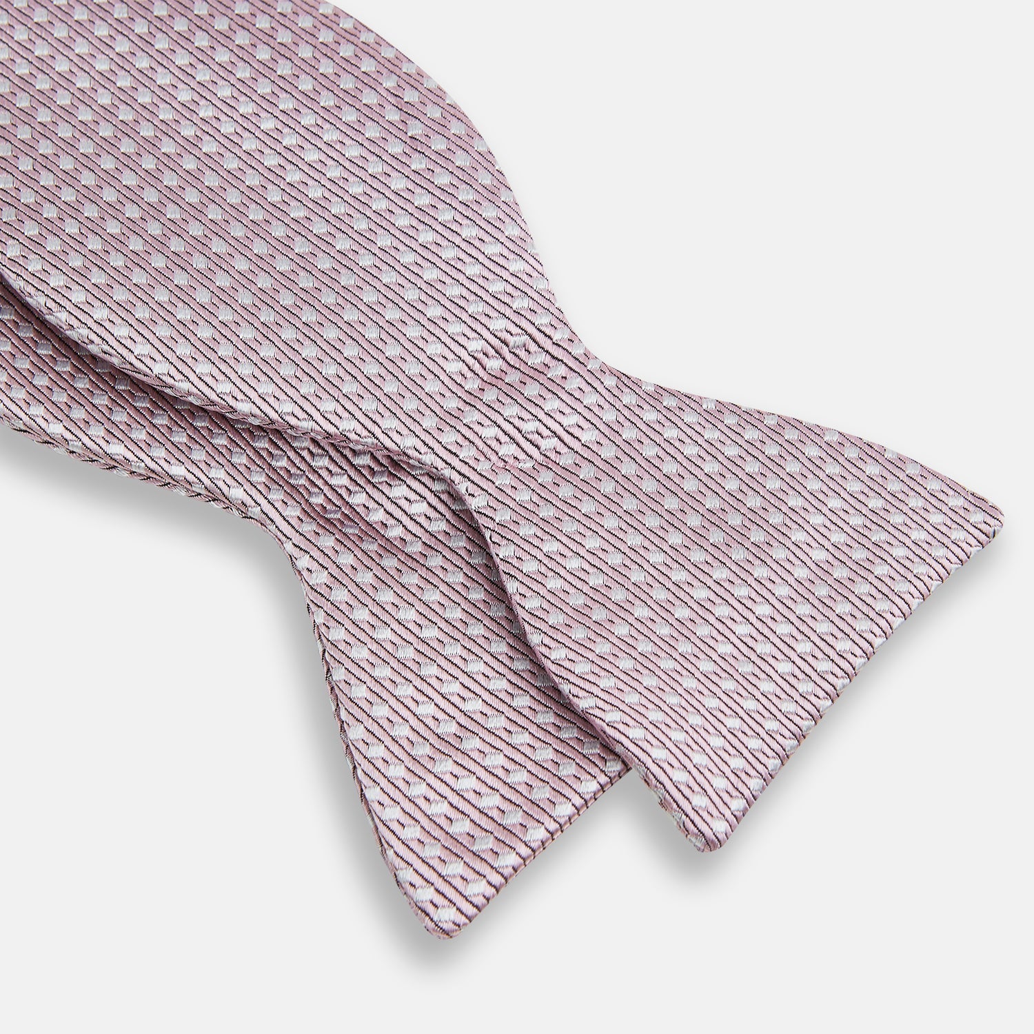 Image 3 of product Pale Pink and White Square Silk Bow Tie