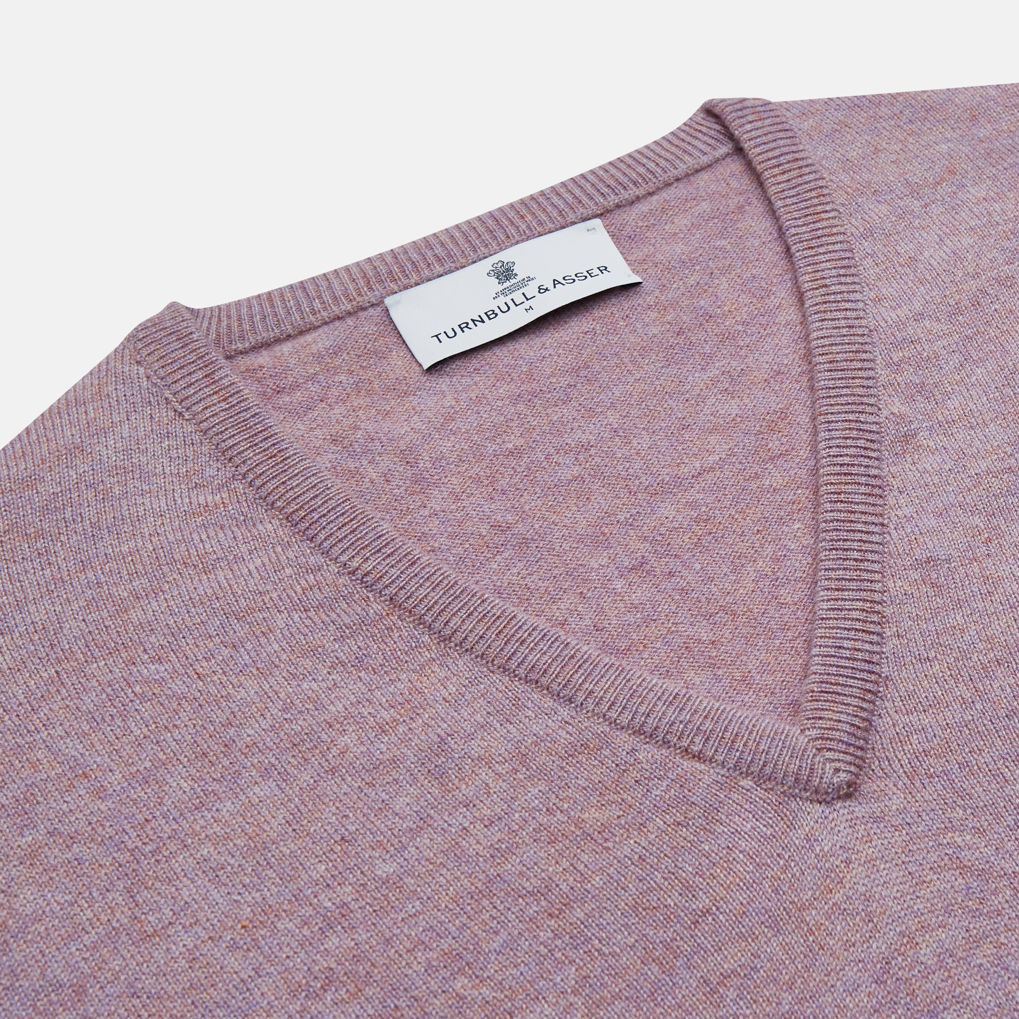 Image 2 of product Lilac Heather Paden Cashmere V-Neck Jumper