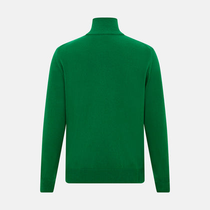 Grass Green Half-Zip Cashmere Jumper Image 2
