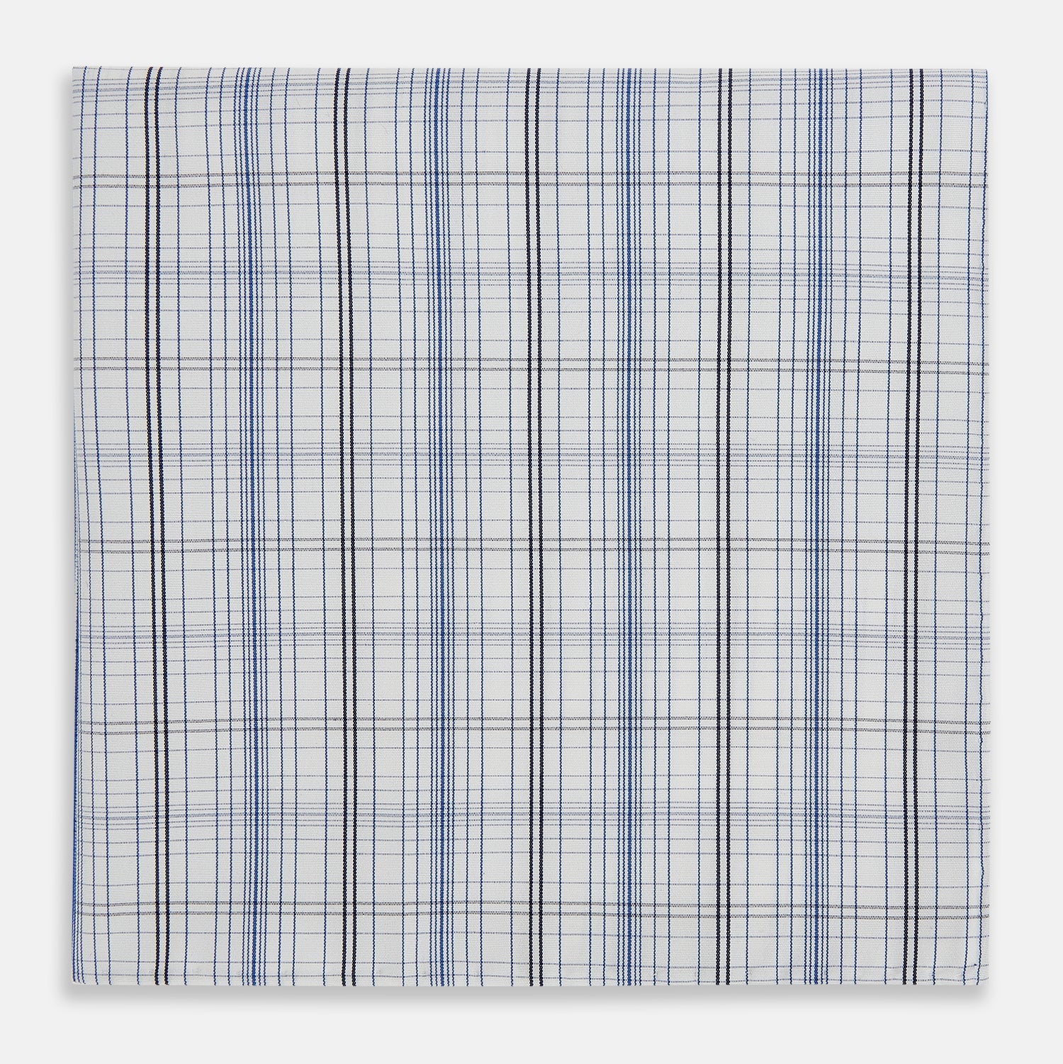 Image 3 of product Blue and Navy Multi Check Hand-Rolled Handkerchief