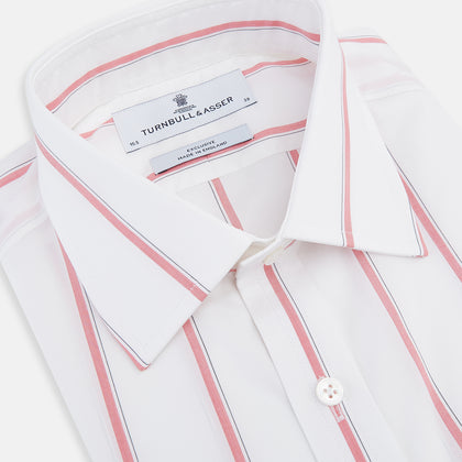 Coral Track Stripe Mayfair Shirt