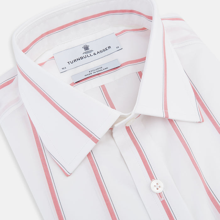 Coral Track Stripe Mayfair Shirt Image 1