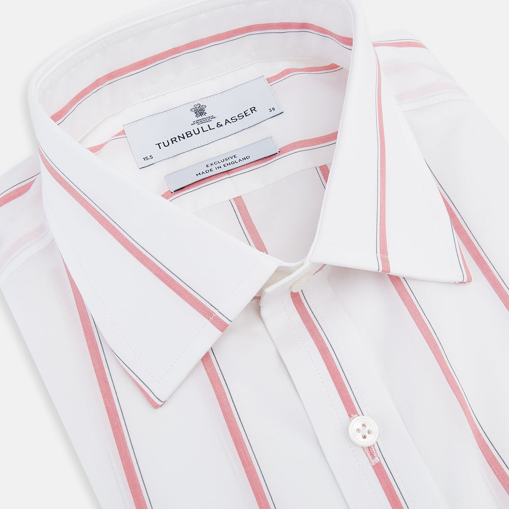 Coral Track Stripe Mayfair Shirt