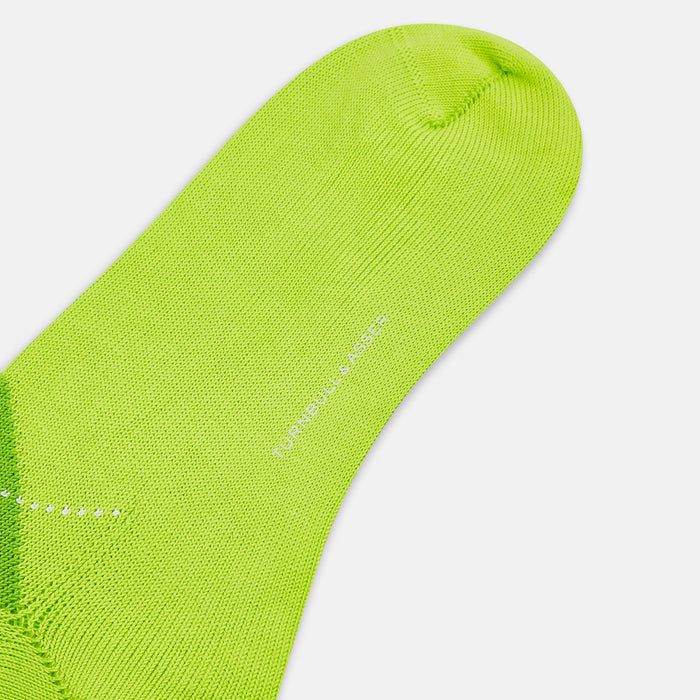 Lime Check Mid-Length Socks Image 2