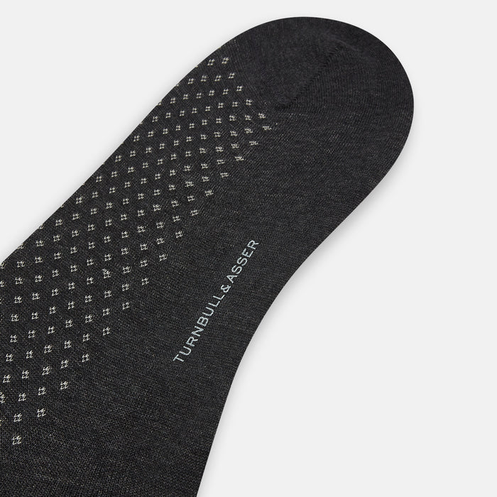 Grey Motif Long Socks Image 2