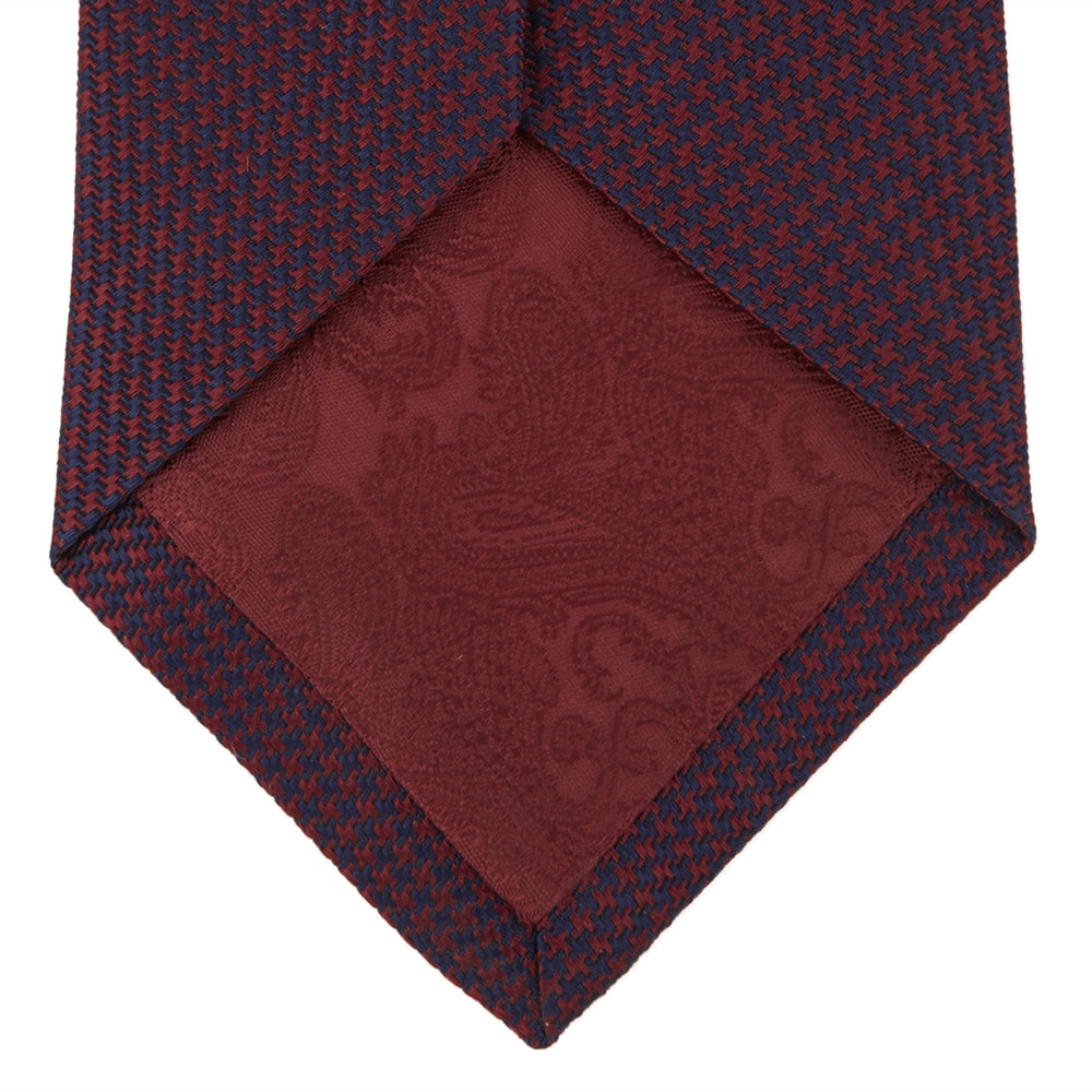 Burgundy Houndstooth-Silk Tie