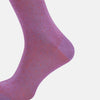 View 4 of product A single Turnbull & Asser Dark Pink/Red Polka Dot Mid-Length Sock featuring a ribbed cuff, displayed on a white background.