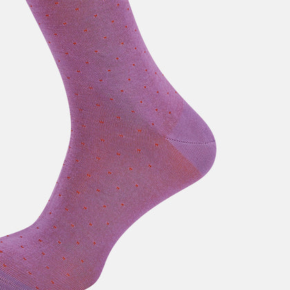 Dark Pink/Red Polka Dot Mid-Length Socks Image 3