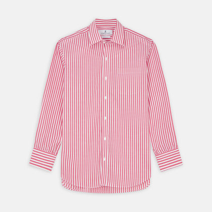 Pink Candy Stripe Cotton Weekend Fit Finch Shirt