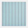 View 3 of product The Turnbull & Asser Light Sage Track Stripe Hand-Rolled Handkerchief features vertical thin white and thicker dark gray stripes, neatly folded with a simple modern design, made in England.