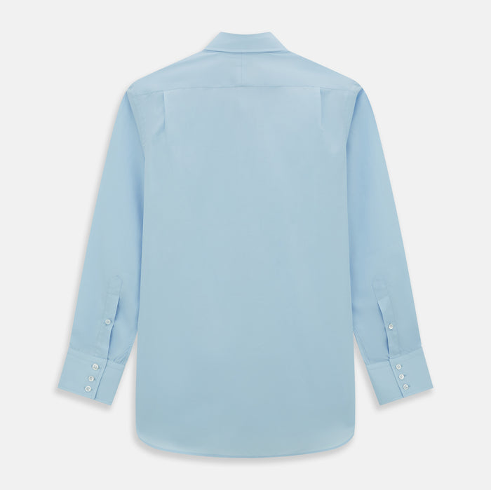 Light Blue Sea Island Quality Cotton Shirt with T&A Collar and 3-Button Cuffs Image 2