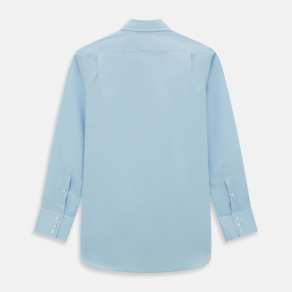 Light Blue Sea Island Quality Cotton Shirt with T&A Collar and 3-Button Cuffs