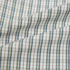 View 6 of product The Turnbull & Asser Forest Green Multi Check Mayfair Shirt is a long-sleeve button-up crafted from premium Italian cotton, featuring a blue and forest green check on white, with a pointed collar and buttoned cuffs.