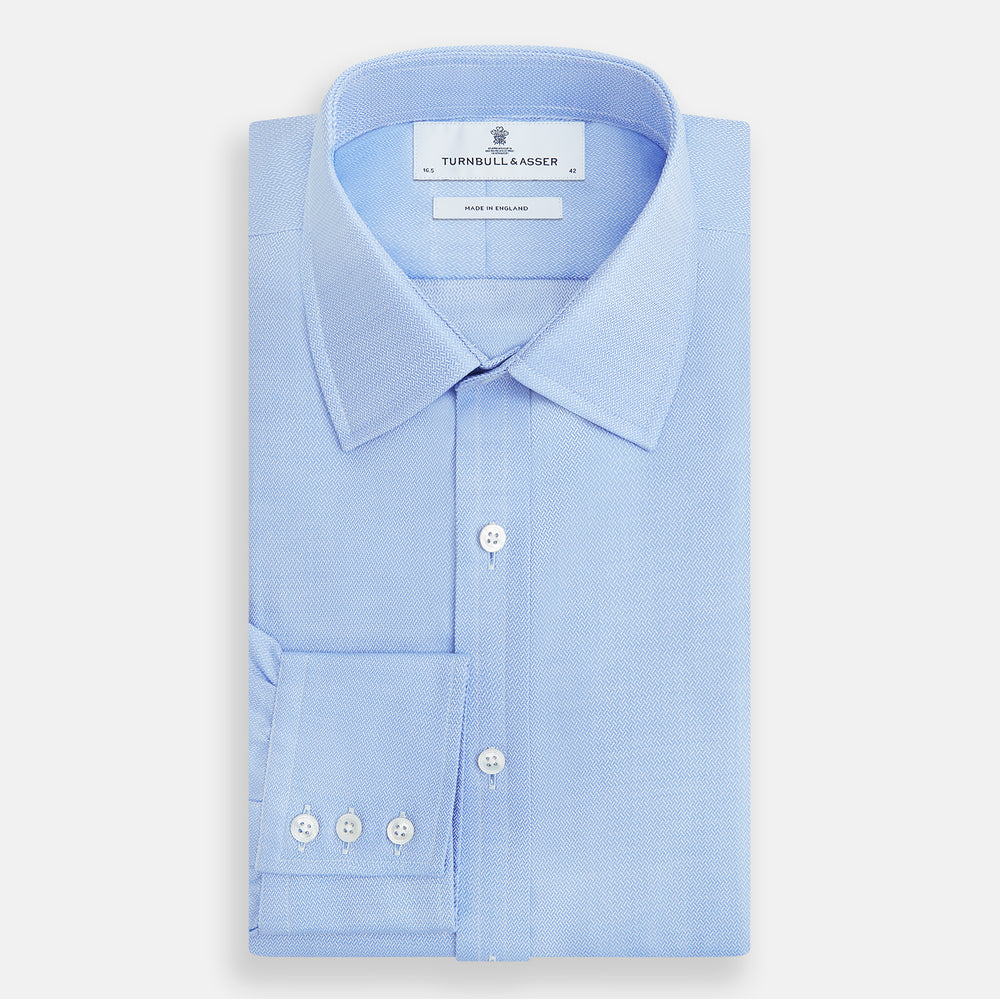 Blue Herringbone Mayfair Shirt