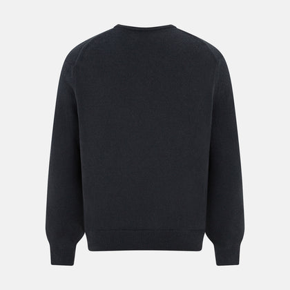 Dark Green Cashmere V-Neck Jumper Image 2