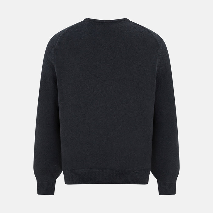 Dark Green Cashmere V-Neck Jumper Image 2