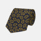 Navy and Gold Petal Paisley Silk Tie