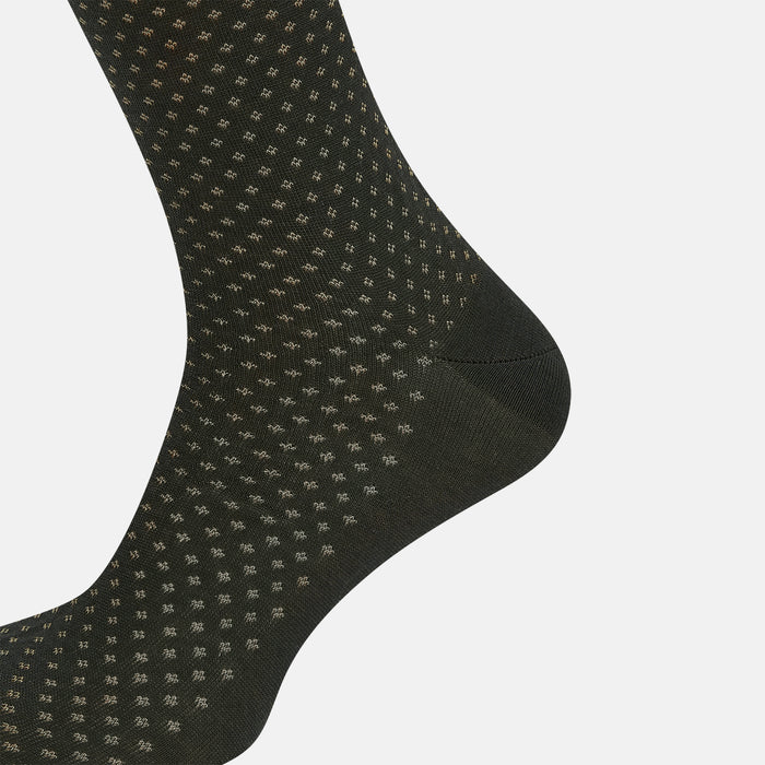 Forest Green Motif Mid-Length Socks Image 3