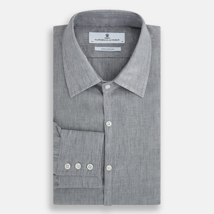 Grey Linen Westminster Shirt Image 4