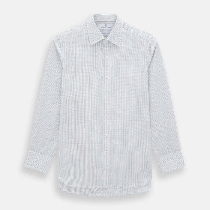 Pale Blue and Grey Grid Check Mayfair Shirt