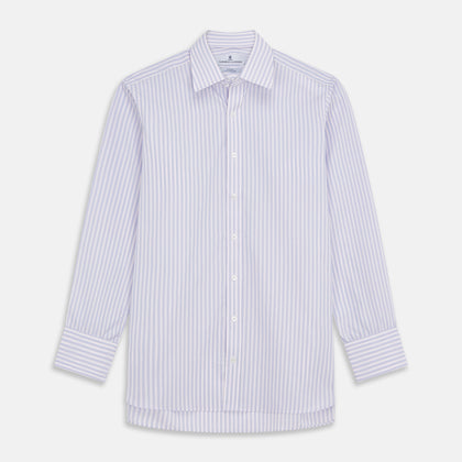 Lilac Stripe Cotton Regular Fit Mayfair Shirt
