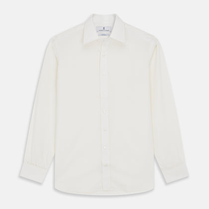 Cream Silk Tailored Fit Shirt
