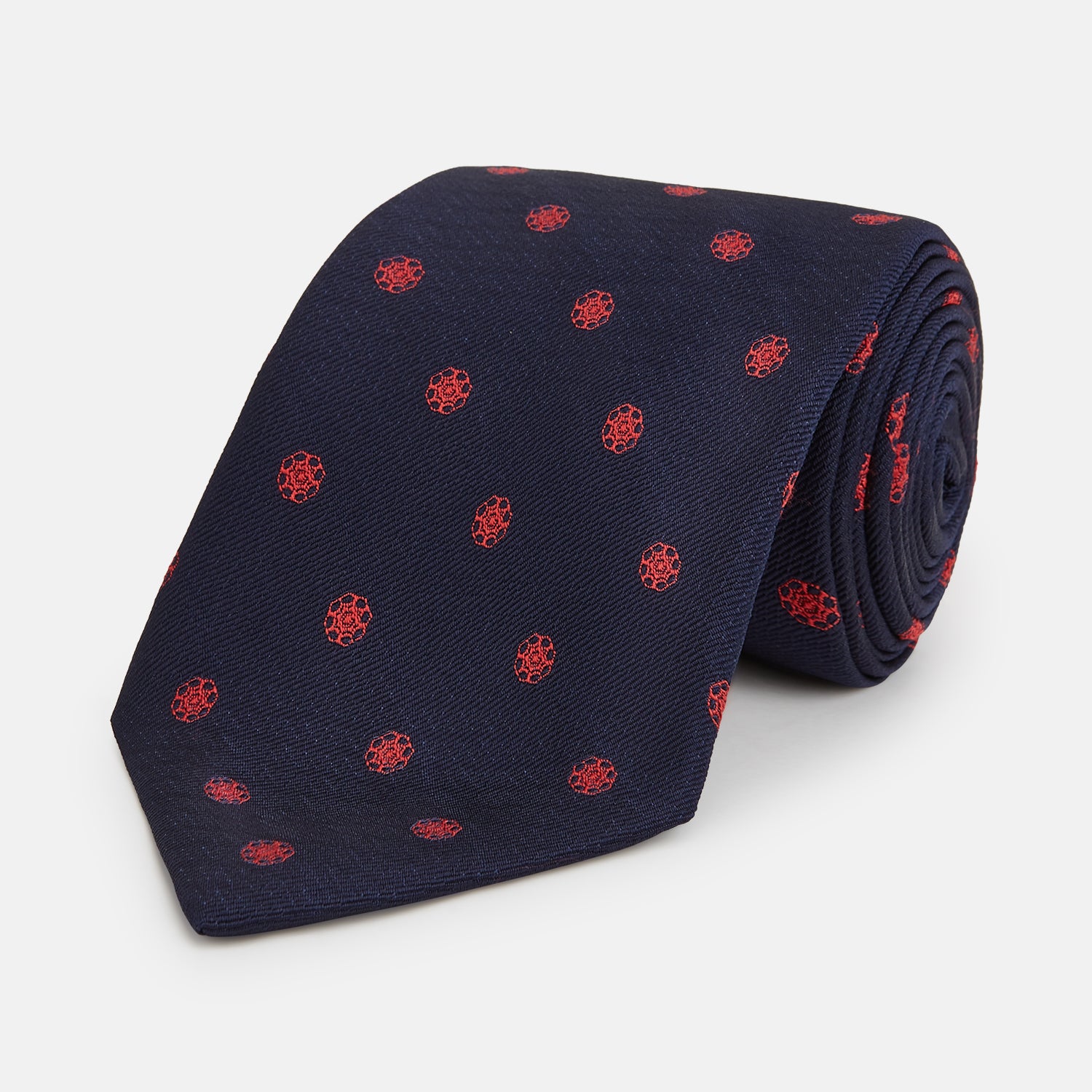 EMBLEM SPOT NAVY TULIP TIE