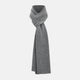 The Turnbull & Asser Plain Grey Cashmere Knitted Scarf is shown draped against a white background, highlighting its soft luxury and timeless appeal.