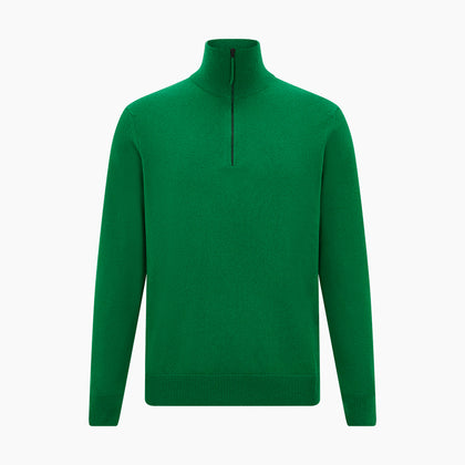 Grass Green Half-Zip Cashmere Jumper Image 4