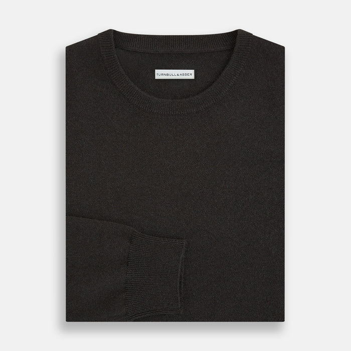 Brown Cashmere Round Neck Jumper Image 3