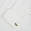View 3 of product Turnbull & Asser Silver Basketweave Rectangular Cufflinks feature a striking basketweave design on the front and are showcased on a white background.